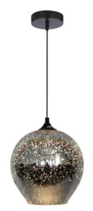 Czarna lampa wisząca do salonu i jadalni GALACTIC metal szkło