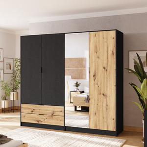Szafa 220 cm do sypialni czterodrzwiowa UTOPIA z szufladami