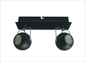 Czarna listwa ścienna LED do salonu TONY 2xGU10 metal