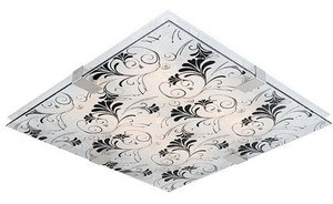 Czarna plafoniera sufitowa LED z ciepłym światłem do salonu VAGANTE metal szkło