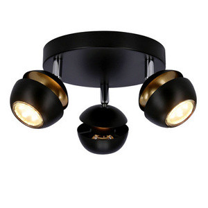 Czarna lampa sufitowa LED 3-punktowa z ciepłym światłem BONI metal