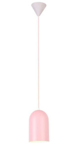 Różowa lampa wisząca owalna do salonu OSS metal
