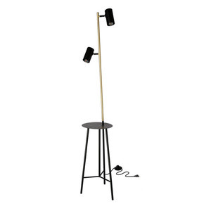 Czarna lampa podłogowa stojąca do salonu PERRET 164 cm metal