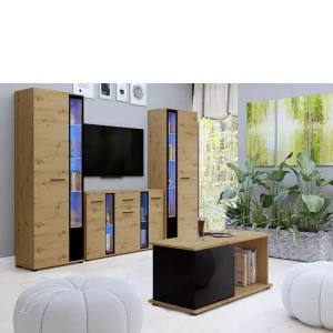 WYPRZEDAŻ Meblościanka do salonu dąb artisan CUBE XL