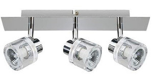 Chromowana listwa sufitowa 3x50W GU10 do salonu DENAR regulowana