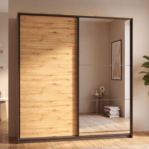 Szafa przesuwna z lustrem 220 cm QUANT dąb artisan loft
