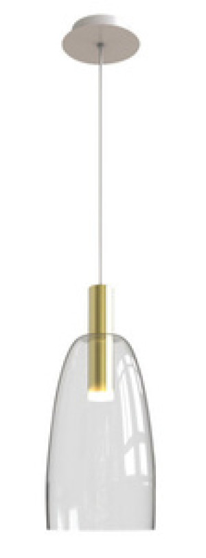 Biało-złota lampa wisząca LED do salonu MODENA 1 punkt światła