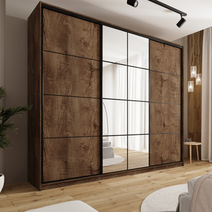 WYPRZEDAŻ Duża loftowa szafa przesuwna z lustrem 280 cm EDGE MAX