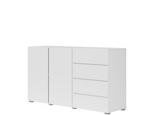 Komoda z szufladami 138 cm do salonu ASYMETRIC biały