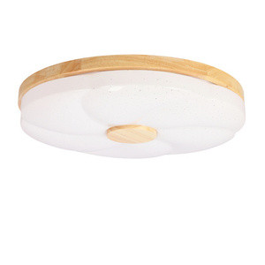 Biało-drewniana lampa sufitowa plafon LED 24W 39 cm FIORINO 4000K