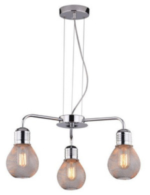 Srebrna lampa wisząca 3-punktowa z regulacją wysokości GLIVA metal