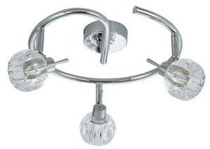 Chromowa lampa sufitowa spirala 3-punktowa do salonu metal srebrny