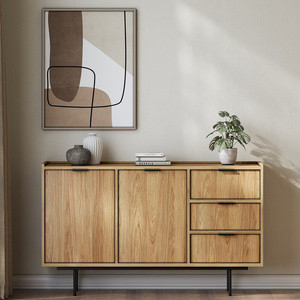 Komoda 150 cm do salonu z szufladami ELVIO hikora naturalna
