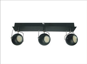Czarna lampa ścienna LED na listwie do salonu TONY metal