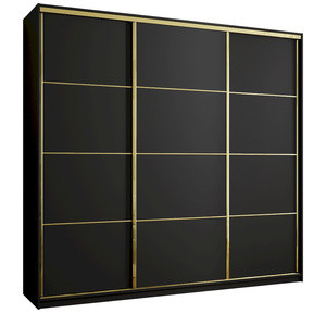 WYPRZEDAŻ Czarna szafa przesuwna 250 cm GOLD NEW MAX glamour