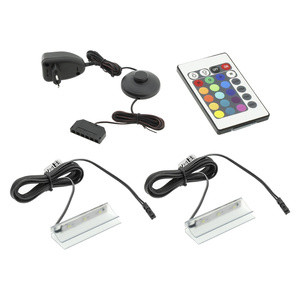 Oświetlenie półek szklanych LED 2 klipsy RGB
