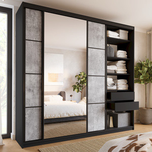 WYPRZEDAŻ Duża szafa przesuwna z lustrem 250 cm do sypialni LOFT MAX