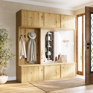 Garderoba do przedpokoju z wieszakami 180 cm HUGE dąb artisan