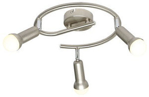 Srebrna lampa sufitowa spirala 3xE14 do salonu ARC metal