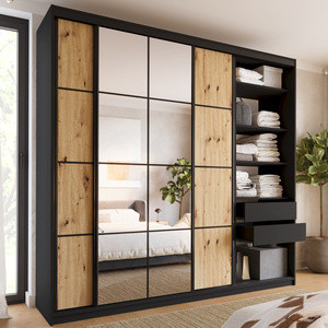 Loftowa szafa przesuwna z lustrem 250 cm do sypialni EDGE MAX