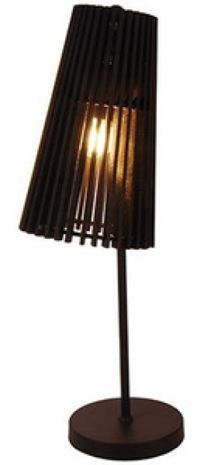 Czarna lampka stołowa drewniana do salonu OSAKA 1xE27