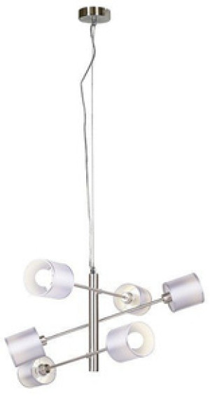 Lampa wisząca regulowana wysokość do salonu SAX srebrna 6xE14 metal