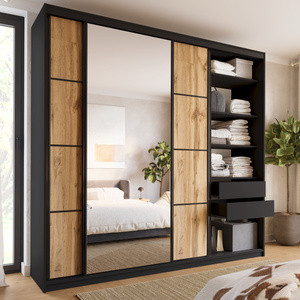 WYPRZEDAŻ Loftowa duża szafa przesuwna z lustrem 250 cm LOFT MAX