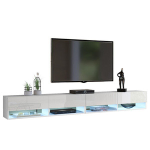 Nowoczesne białe szafki RTV 280 cm PREMIUM QUAD