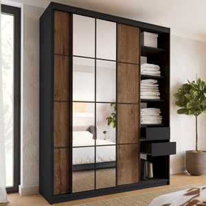 Loftowa szafa przesuwna z lustrem do sypialni 180 cm EDGE MAX