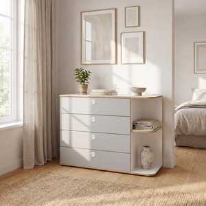 Komoda z szufladami 116 cm do salonu PINGO szary New York