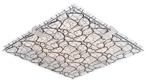 Czarna plafoniera sufitowa LED kwadratowa do salonu Fiera metal-szkło