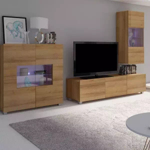 Zestaw mebli do salonu dąb złoty MODERN 7