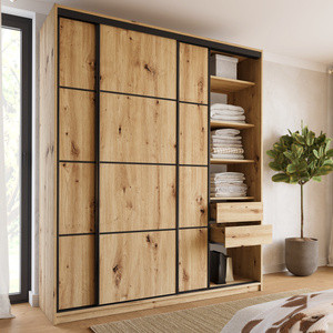 WYPRZEDAŻ Pojemna szafa przesuwna 200 cm LOFT MAX dąb artisan