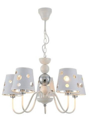 Biały żyrandol lampa wisząca do salonu 5xE14 BATLEY klasyczny