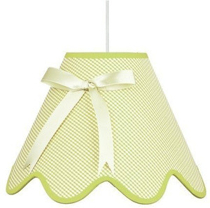 Zielona lampa wisząca sufitowa do salonu LOLA 40 cm tkanina