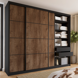 WYPRZEDAŻ Loftowa szafa przesuwna 280 cm do garderoby LOFT MAX dąb lefkas