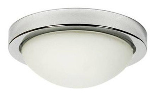 Srebrny plafon sufitowy 32 cm do łazienki RODA metal szkło