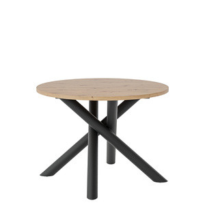 Okrągły loftowy stół do jadalni 110 cm OPALIO dąb artisan