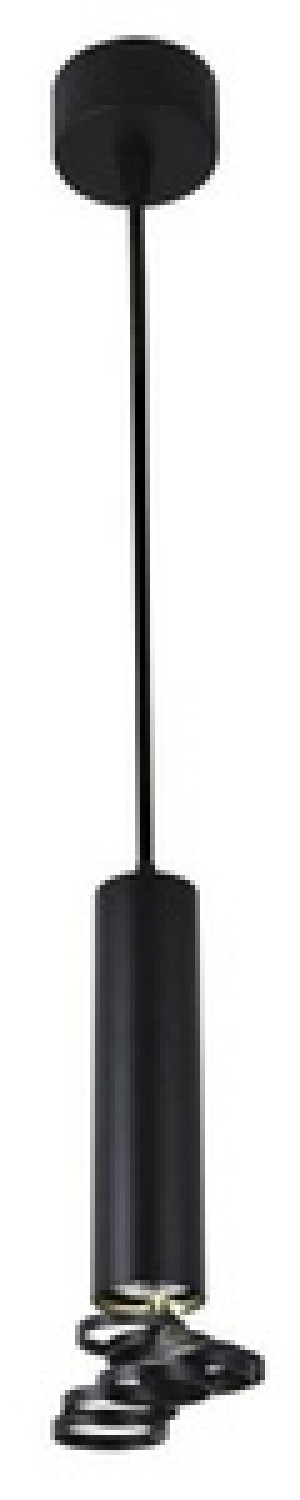 Czarna lampa wisząca tuba regulowana do salonu TUBA metal