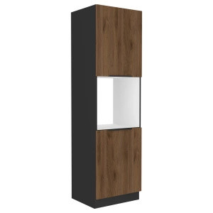 Wysoka szafka kuchenna pod zabudowę piekarnika 60 cm MARGARET orzech okapi
