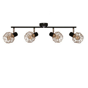 Czarna złota lampa sufitowa listwa 4xE14 nad lustro ACROBAT metal