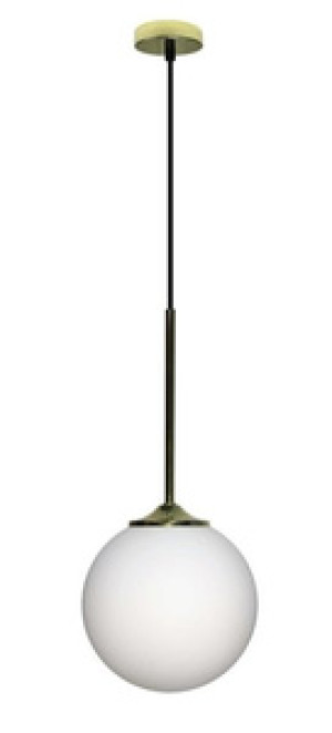 Czarno-złota lampa wisząca kula 18 cm do salonu GLASGOW metal szkło