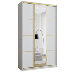 Biała szafa przesuwna z lustrem 150 cm GOLD NEW MAX