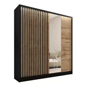 WYPRZEDAŻ Szafa z lamelowymi drzwiami i lustrem 180 cm LAMEL 3D