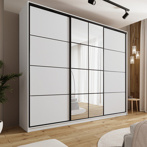 WYPRZEDAŻ Pojemna biała szafa przesuwna 280 cm z półkami EDGE MAX