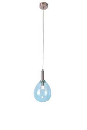 Niebieska lampa wisząca szklana z regulacją wysokości do salonu LUKKA
