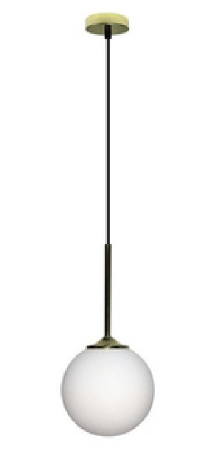 Czarno-złota lampa wisząca kula 15 cm do salonu GLASGOW metal szkło
