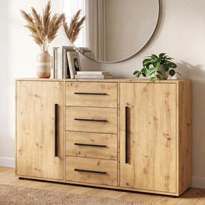 Komoda do sypialni 150 cm z szufladami dąb artisan MAXIDO