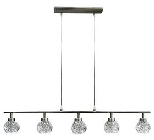 Lampa wisząca z regulacją wysokości do salonu GIRA satyna nikiel