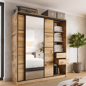 WYPRZEDAŻ Szafa przesuwna z lustrem dąb wotan LOFT